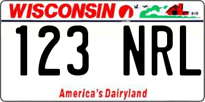 WI license plate 123NRL