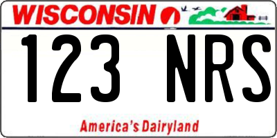 WI license plate 123NRS