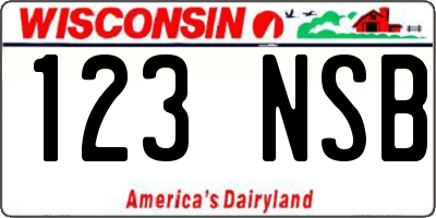 WI license plate 123NSB