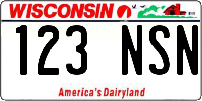 WI license plate 123NSN