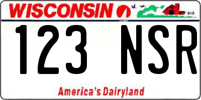 WI license plate 123NSR