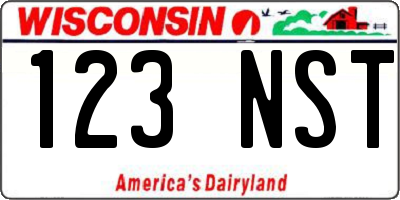 WI license plate 123NST