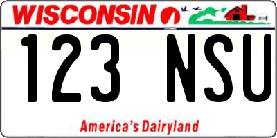 WI license plate 123NSU