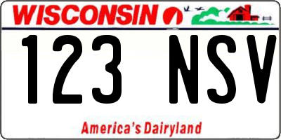 WI license plate 123NSV