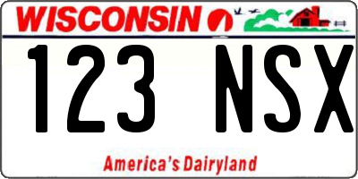 WI license plate 123NSX