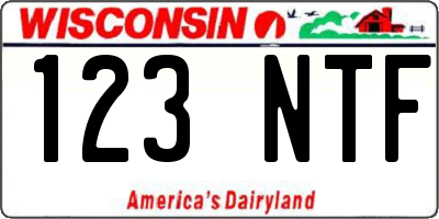 WI license plate 123NTF