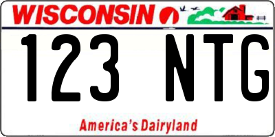 WI license plate 123NTG