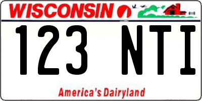 WI license plate 123NTI