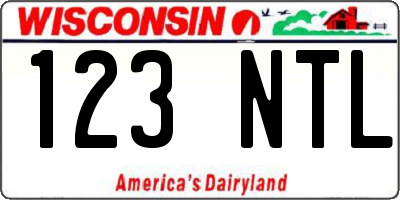 WI license plate 123NTL
