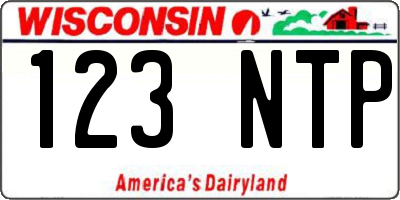 WI license plate 123NTP