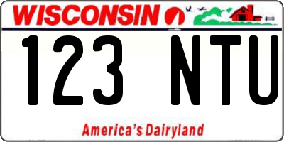 WI license plate 123NTU