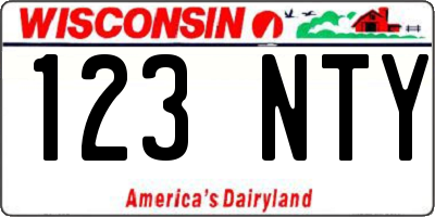 WI license plate 123NTY