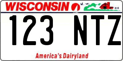 WI license plate 123NTZ