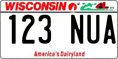 WI license plate 123NUA