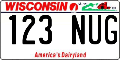 WI license plate 123NUG