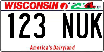 WI license plate 123NUK