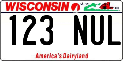 WI license plate 123NUL