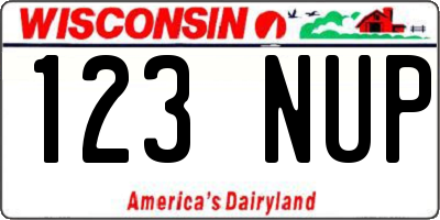 WI license plate 123NUP