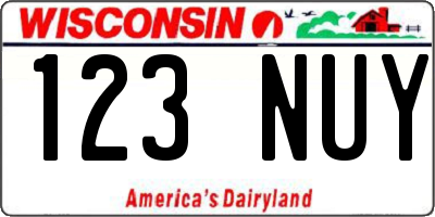 WI license plate 123NUY