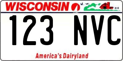 WI license plate 123NVC