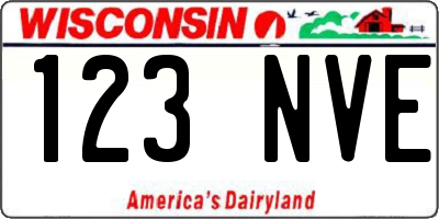 WI license plate 123NVE