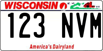 WI license plate 123NVM