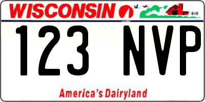 WI license plate 123NVP