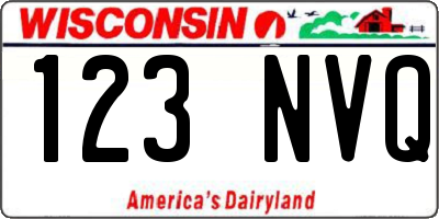 WI license plate 123NVQ
