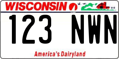 WI license plate 123NWN