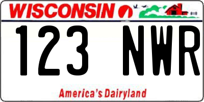 WI license plate 123NWR