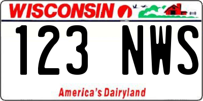 WI license plate 123NWS