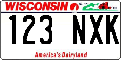 WI license plate 123NXK