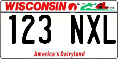 WI license plate 123NXL