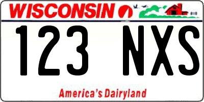 WI license plate 123NXS