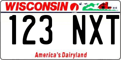 WI license plate 123NXT