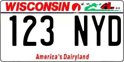 WI license plate 123NYD