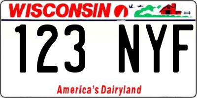 WI license plate 123NYF