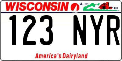 WI license plate 123NYR
