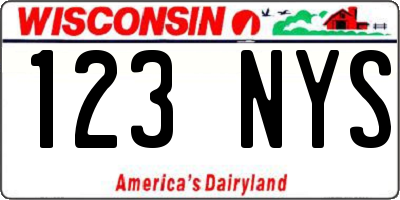 WI license plate 123NYS