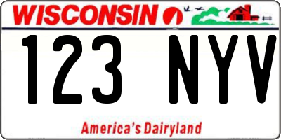 WI license plate 123NYV