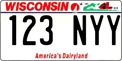 WI license plate 123NYY