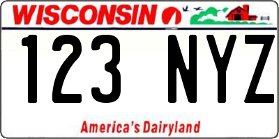 WI license plate 123NYZ