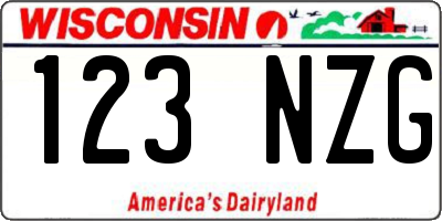 WI license plate 123NZG