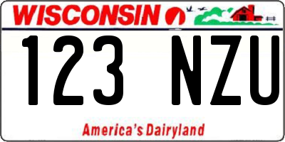 WI license plate 123NZU