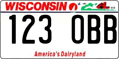 WI license plate 123OBB