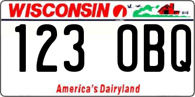 WI license plate 123OBQ
