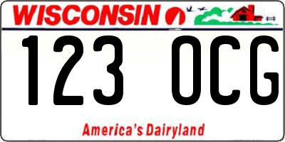 WI license plate 123OCG