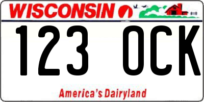 WI license plate 123OCK