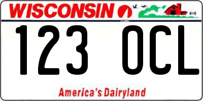 WI license plate 123OCL