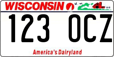 WI license plate 123OCZ